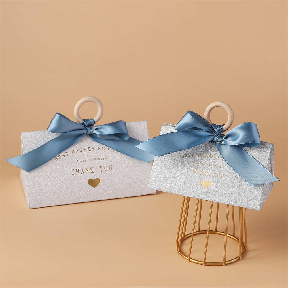 33g Weight Gift Bags Event & Party Supplies 1 Piece Quantity Wedding, Party, Engagement Occasion Wedding Festival Letter, Bow Knot Pattern Wedding Letter Bow Knot Paper Wedding Party Engagement Gift Bags 3