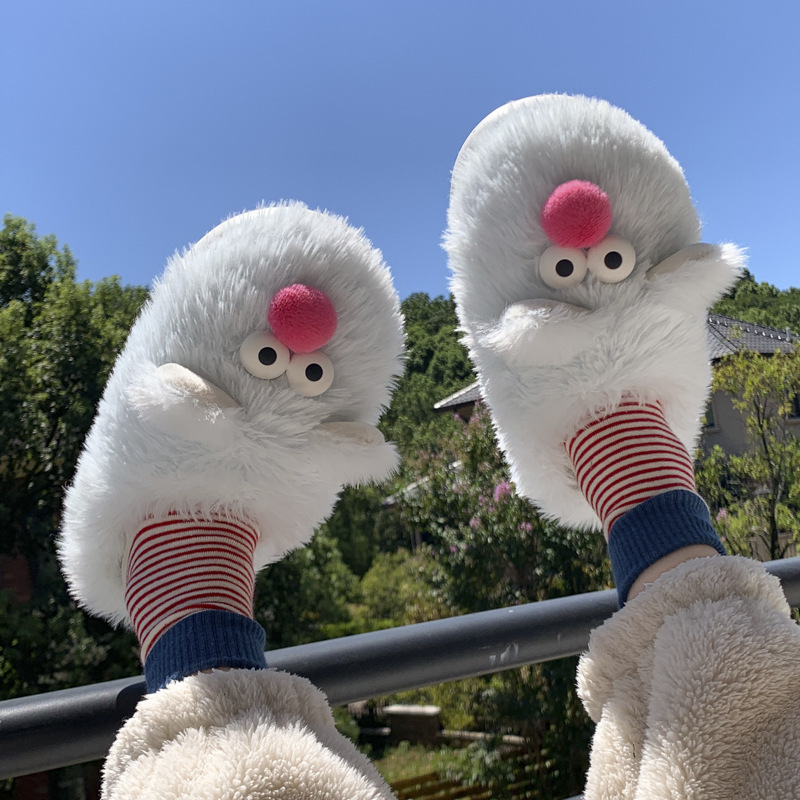 棉拖鞋女冬季新款可爱卡通搞怪加绒加厚底防滑保暖居家舒适拖鞋|undefined