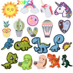 Cartoon Unicorn Rainbow Dinosaur Series Embroidered Fabric Patch Cross-border Trade Combination Set Clothing Patch