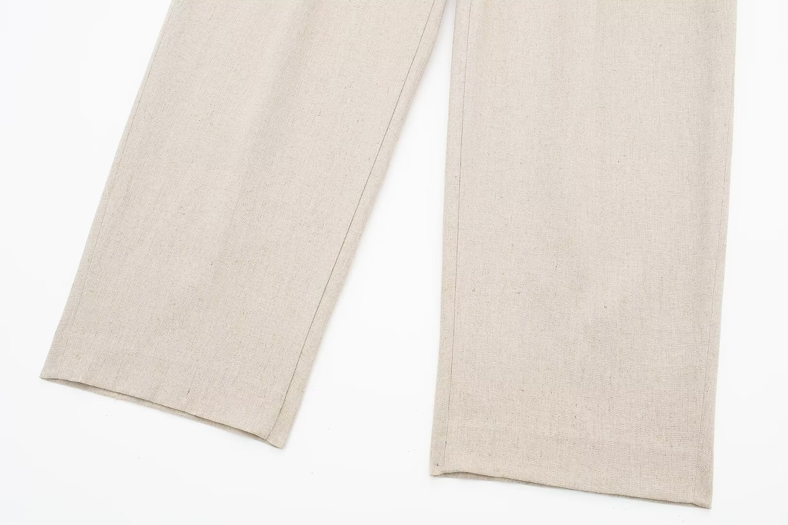 Women's clothing 2024 summer new linen blend short suit jacket straight leg pants set_voghion.com