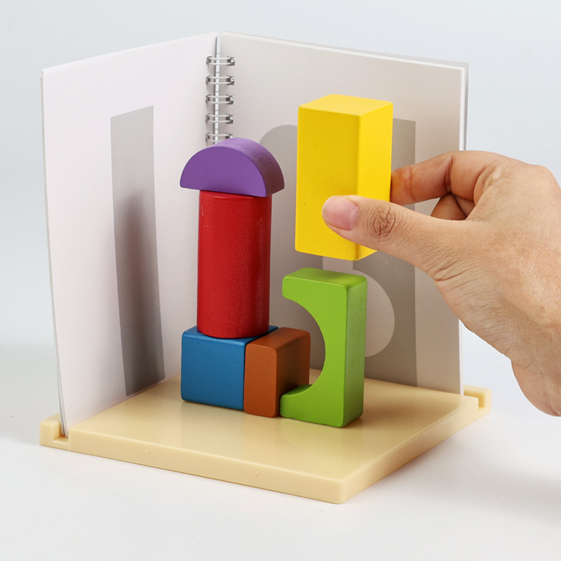 Bloqueo de construcción de sombras espaciales para niños 3D visualización 3D proyección estereoscópica ayuda de enseñanza imaginación pensamiento espacial juguetes de educación temprana