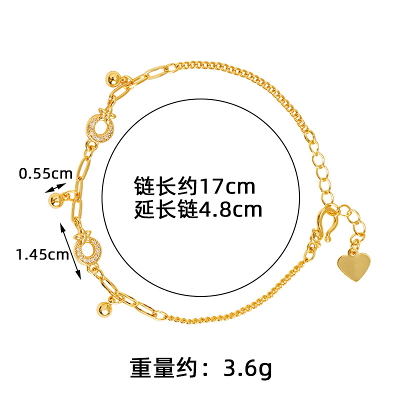 Nuevos productos de oro de arena vietnamita pulsera de lujo ligera con diamantes estrella de luna bolas de borda pulsera de nicho para mujeres joyas de mano de alta calidad