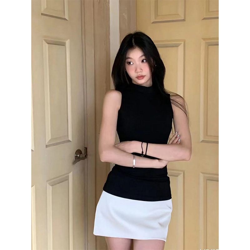 Trendy Half-High Collar Camisole for Women, Summer New Style, Fashionable and Stylish Pure Cotton Sleeveless Top Trendy Half-High Collar Camisole for Women, Summer New Style, Fashionable and Stylish Pure Cotton Sleeveless Top