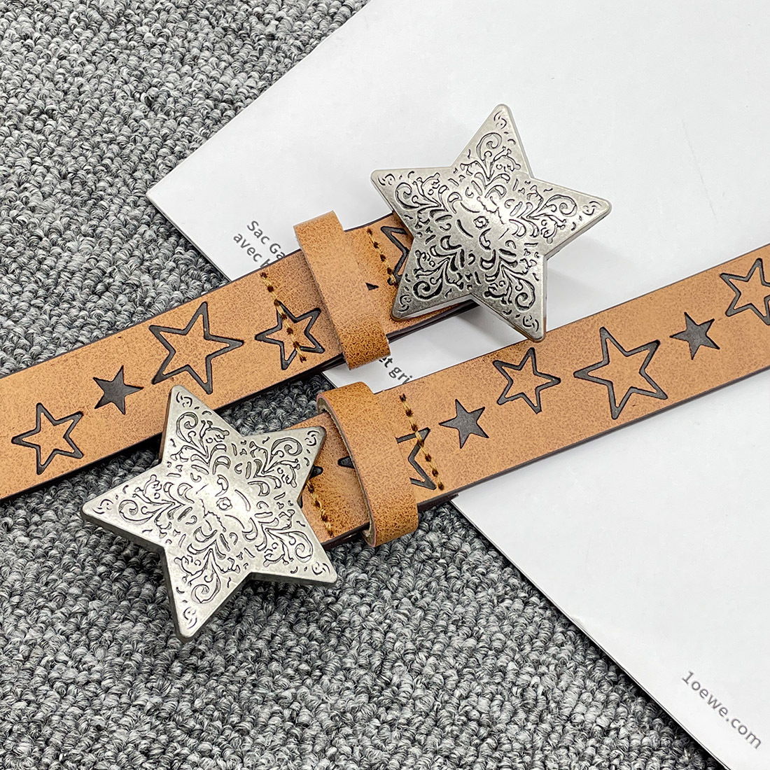 Women’s Five Pointed Star Pattern Belt Simple Versatile Waistband_voghion.com