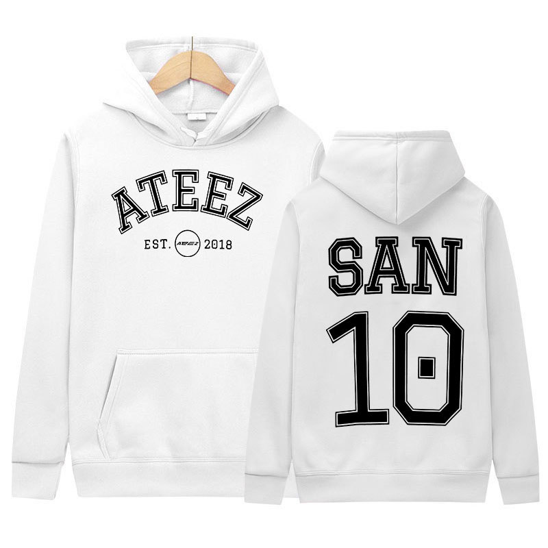 Sudadera con estampado de banda de Ateez de Corea del Sur para hombres y mujeres sudadera casual de moda de alta calidad suéter de gran tamaño de manga larga