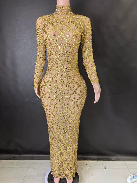 Golden long long-sleeve