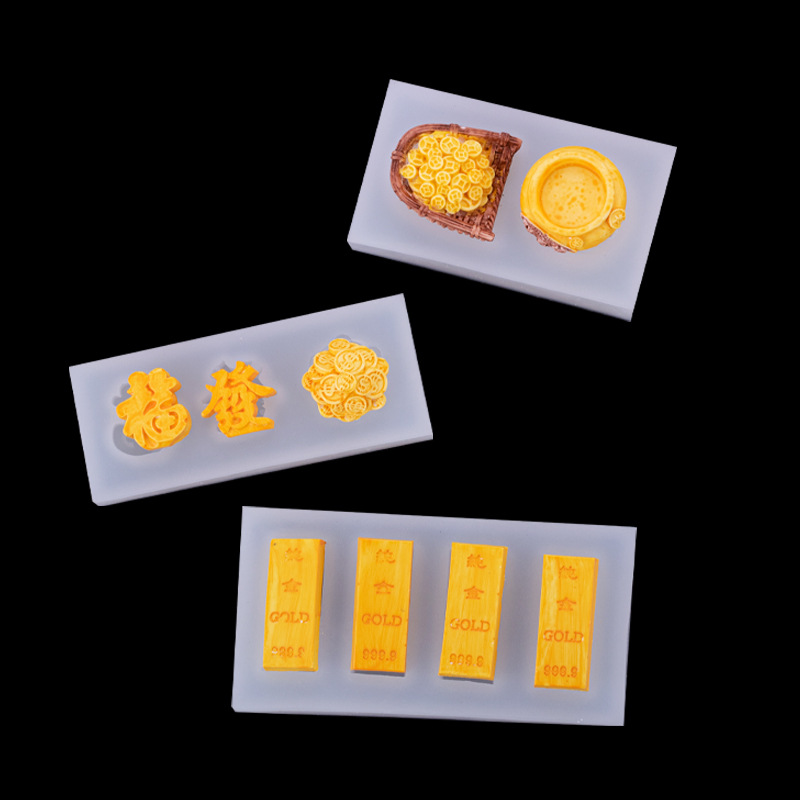 Cornucopia barra de oro cobre del molde silicona decoración la torta Fondant accesorios chocolate