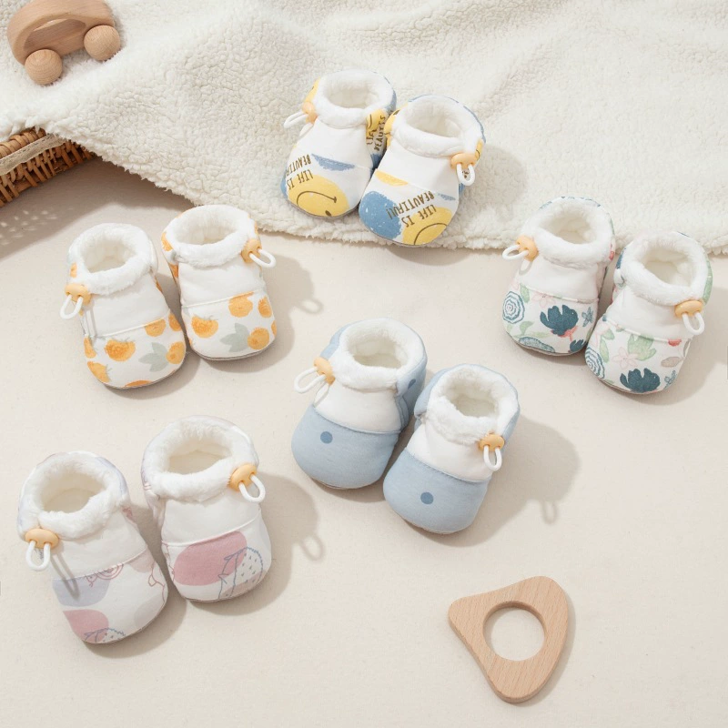 Детские зимние хлопчатобумажные мужские и женские мягкие бахилы с мягким дном