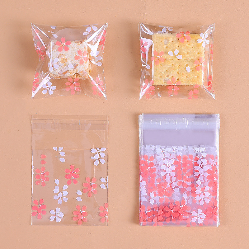 Navidad auto-Sellado bolsa pegajosa copo de nieve bolsa de embalaje crujiente máquina de sellado bolsa Año Nuevo leche azufaifo Galleta de vaca papel de embalaje azúcar