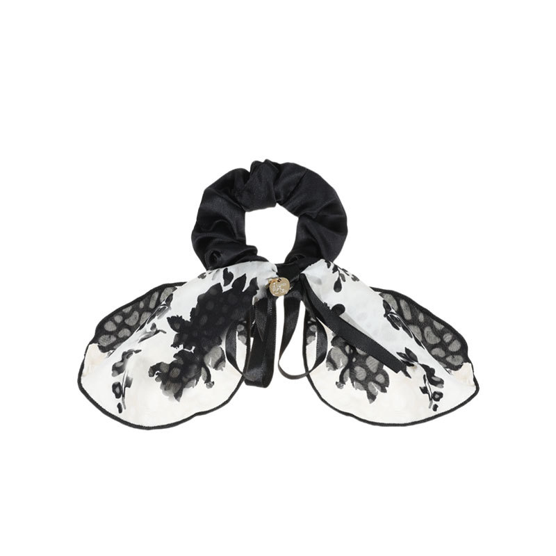 El estilo francés de alto nivel arco de cabello de la cuerda de cabello del intestino grueso temperamento de cola de caballo de verano tinta flotante cuerda de cabeza fría