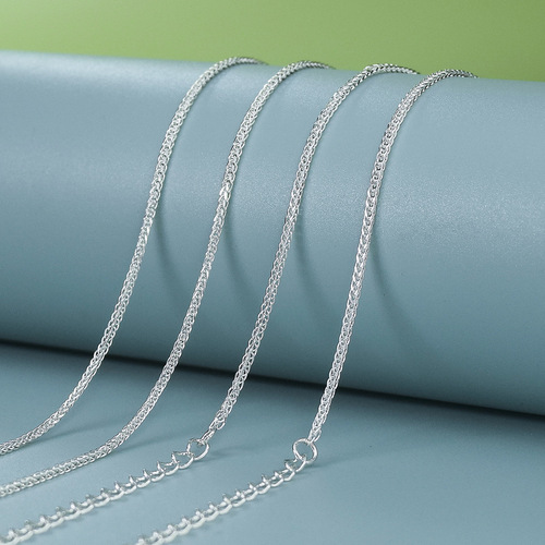 S999 Solid Silver Necklace 25 Chopin Pure Silver Necklace Dream Shattered Geometric Chopin Layered Lock Bone Necklace Versatile Extending Chain