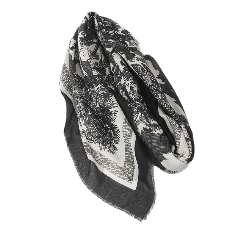 2023 pintura de tinta destapando rebabas Toalla de playa 135*135 algodón y lino sensación chal viajes protector solar toalla cuadrada