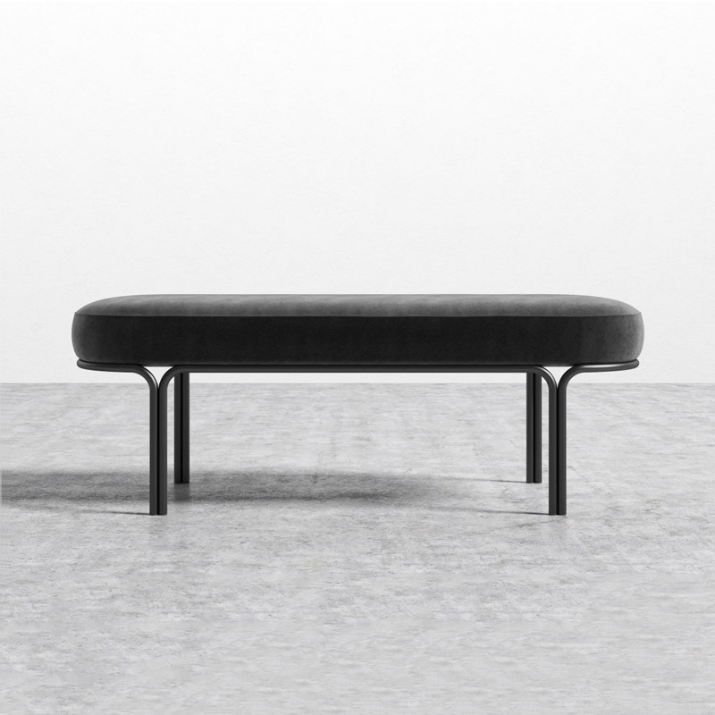 必尚家具北欧卧室布艺床尾凳服装店休息区衣帽间试穿换鞋凳沙发凳|ms