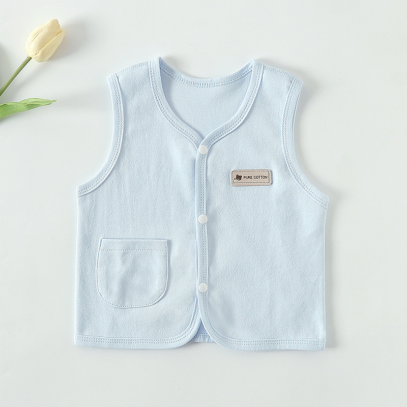 Baby vest, spring and autumn outerwear, pure cotton vest, newborn warm innerwear, autumn and winter innerwear, baby cardigan vest.
