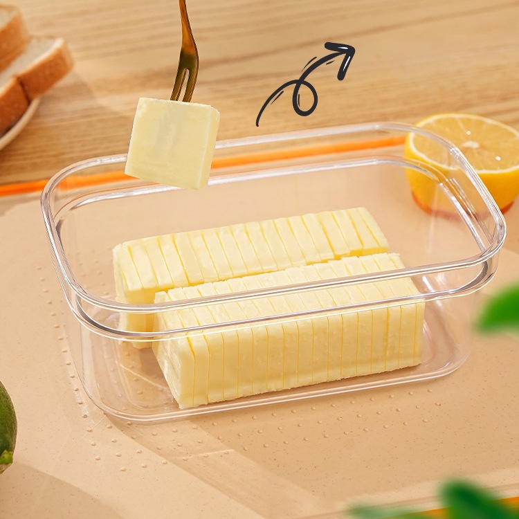Nuevo producto Artistwooll caja de almacenamiento de corte de mantequilla sellado 500g con cubierta caja de subempaquetado a prueba de polvo queso rebanado