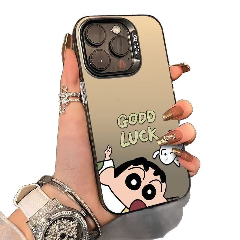 Funda para Teléfono Good Luck Xiaoxin Compatible con Apple 17 Promax, iPhone 15/14, Estilo Ins, Texto 13, Galvanoplastia 16, 12