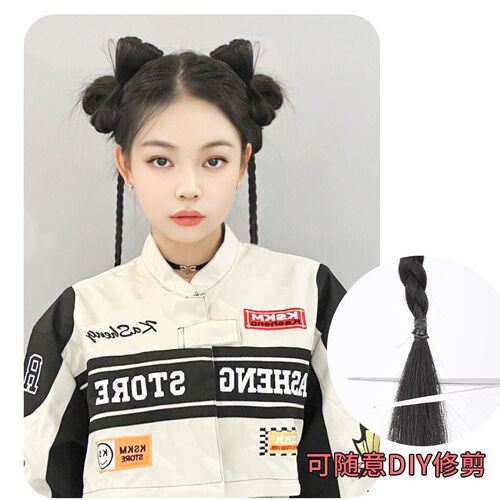 Cute fluffy pompadour butterfly clip hair pack Y2K pompadour hair pack spicy girl small braid set wig pompadour