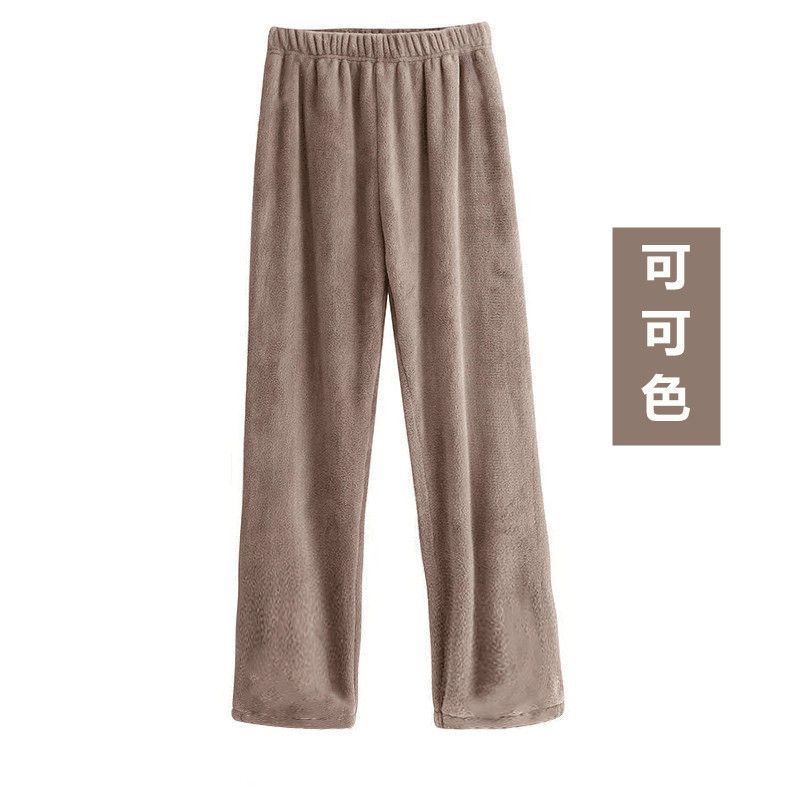 바지 스포츠 느슨한 파자마 바지 홈 산호 양털 겨울 스트레이트 따뜻한 바지 게으른 요정 학생 캐주얼 여성 따뜻한