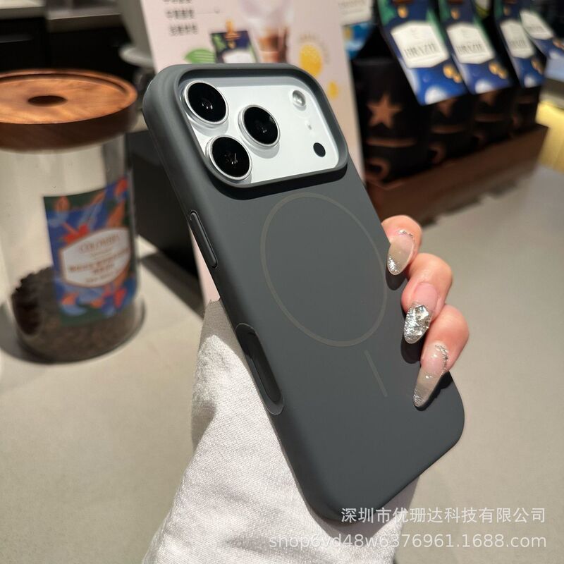 适用iPhone17promax液态硅胶细圈磁吸手机壳苹果16纯色全包保护套|undefined