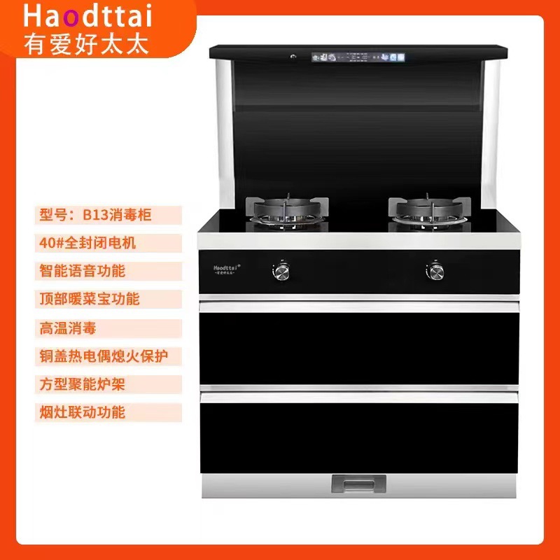 Integrated Stove Steaming Baking and Friing Integrated Kitchen Household Range Hood Gas Stove Disinfection Cabinet Single Steaming Single Flue-cured Tobacco Stove Linkage