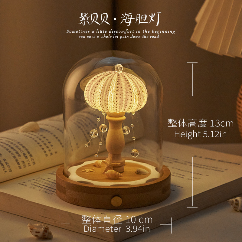 貝海胆ナイトライトガラスカバー完成品 DIY 材料パッケージチームビルディング活動のお供誕生日ギフト装飾品|undefined