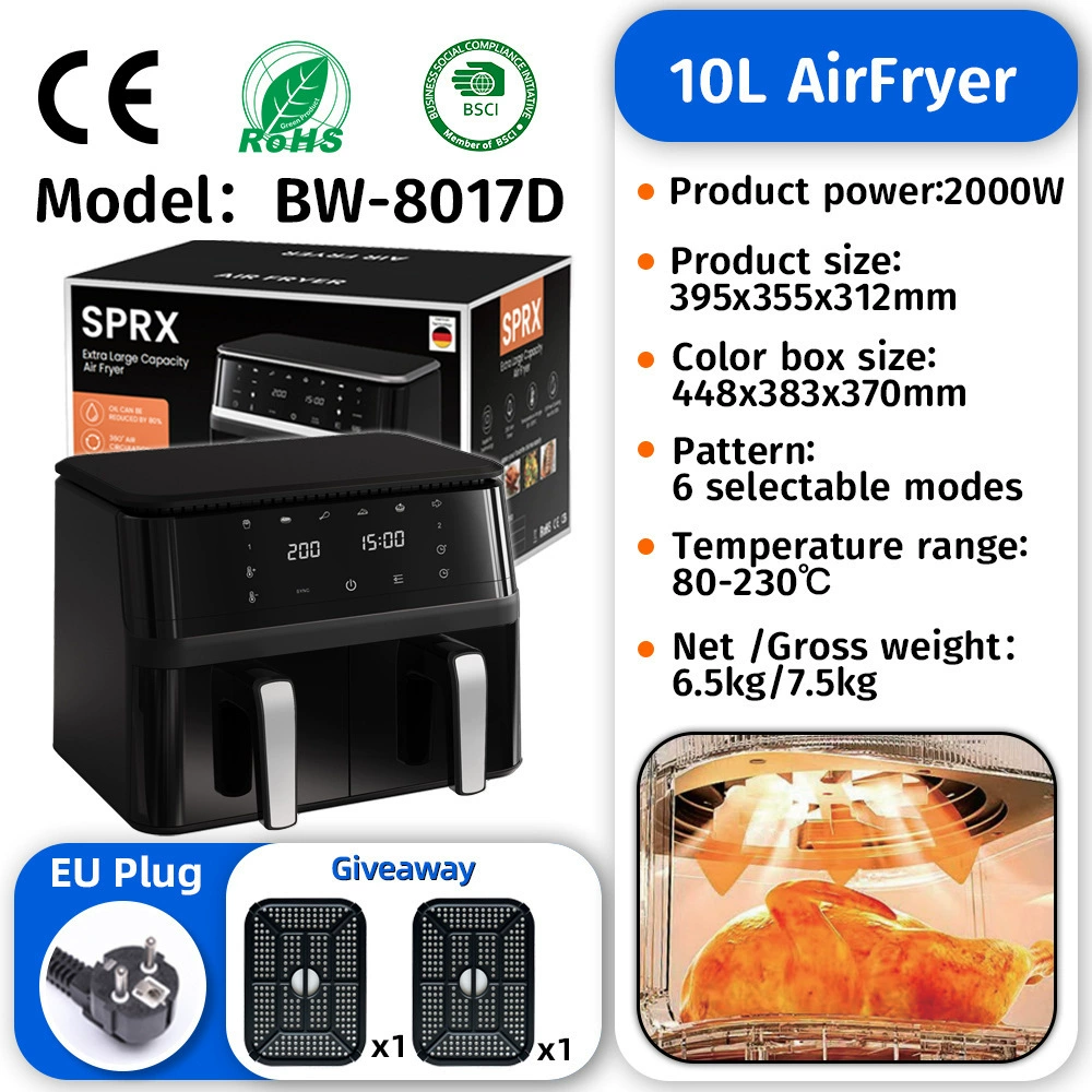 Air fryer oven, large capacity multi-function, touch-screen and mechanical options (4.5–25 L)