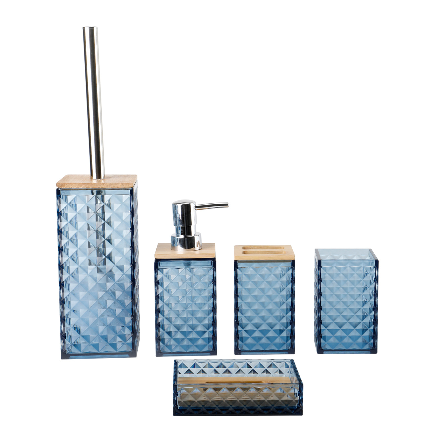 5002-5 Cubierta de bambú de 5 piezas - Azul oscuro