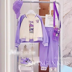 三件套女童秋裝棒球服套裝兒童新款時髦洋氣女寶寶春秋季外套衛衣