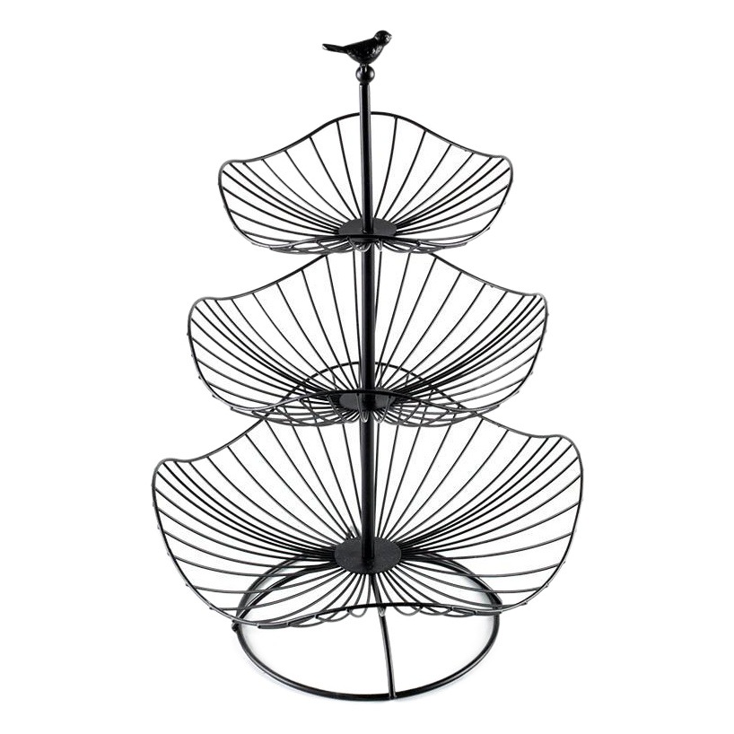 Nórdico moderno minimalista plato de fruta sala de estar hogar cesta de frutas de tres capas cesta de frutas de múltiples capas de almacenamiento de hierro cesta de aperitivos