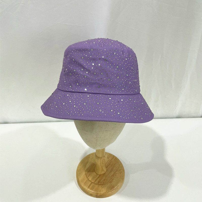 Women's Casual Elegant Solid Color Rhinestone Wide Eaves Bucket Hat display picture 11