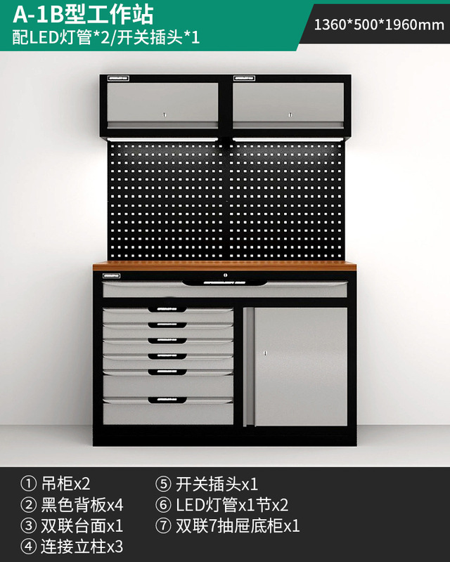 緑林ワークステーション多機能作業台修理鉄皮キャビネット自動車修理工具車ステンレス重型工具キャビネット|undefined