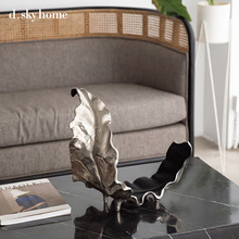 迪斯凯 金属叶子客厅样板间样板间居家装饰摆件欧式轻奢