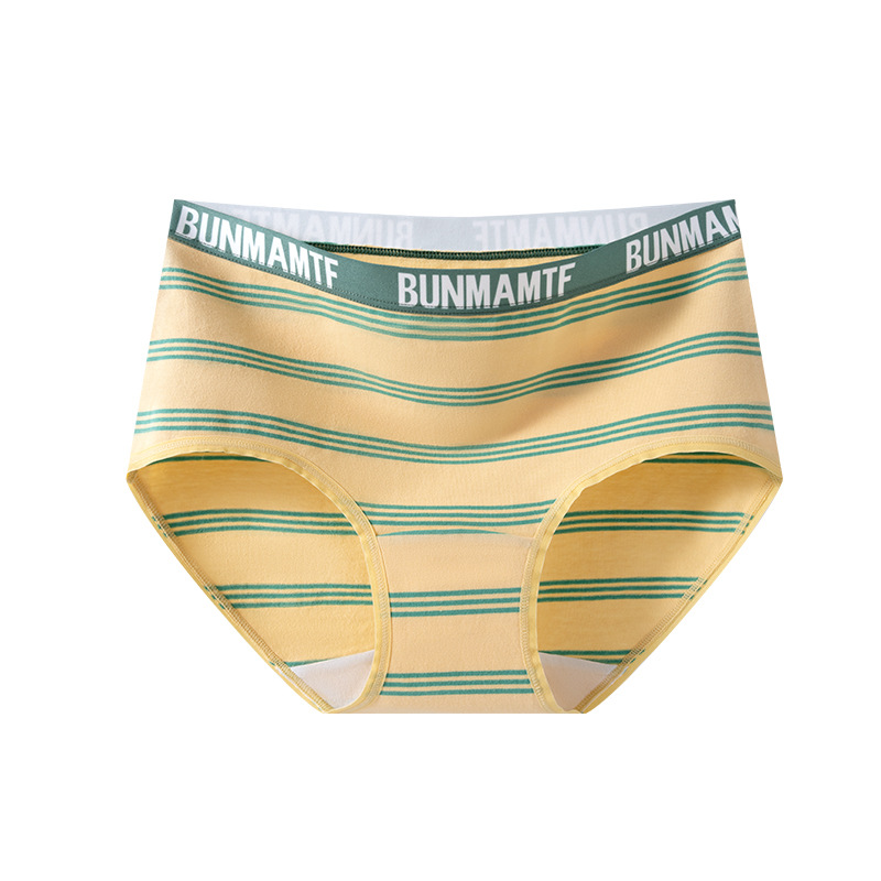 La promoción principal es la ropa interior de cintura media de niña de algodón de estilo deportivo a rayas estilo ins