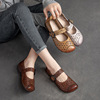 Shanghai summer new pattern Flat bottom literature Hollow Sandals lady Sen family Versatile Velcro Lazy man