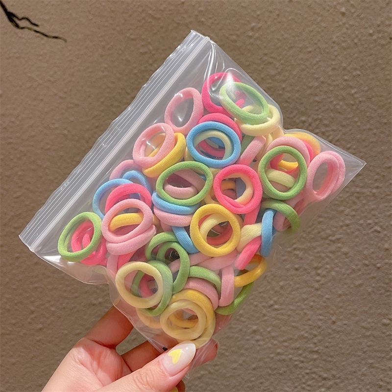 50根/袋儿童发圈宝宝不伤发毛巾圈高弹力基础扎头发女孩头绳发饰|undefined