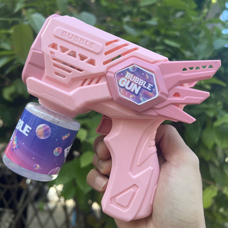 Explosión transfronteriza máquina de burbujas ángel de mano totalmente automática 10 agujeros burbujas pistolas de burbujas juguetes de burbujas eléctricas al aire libre para niños