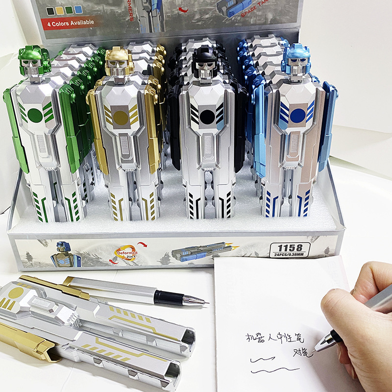 超クールなおもちゃのロボットの形の中性のペンのペアのペンは水のペンの学生の事務学習の学生の賞品を取り外します。|undefined