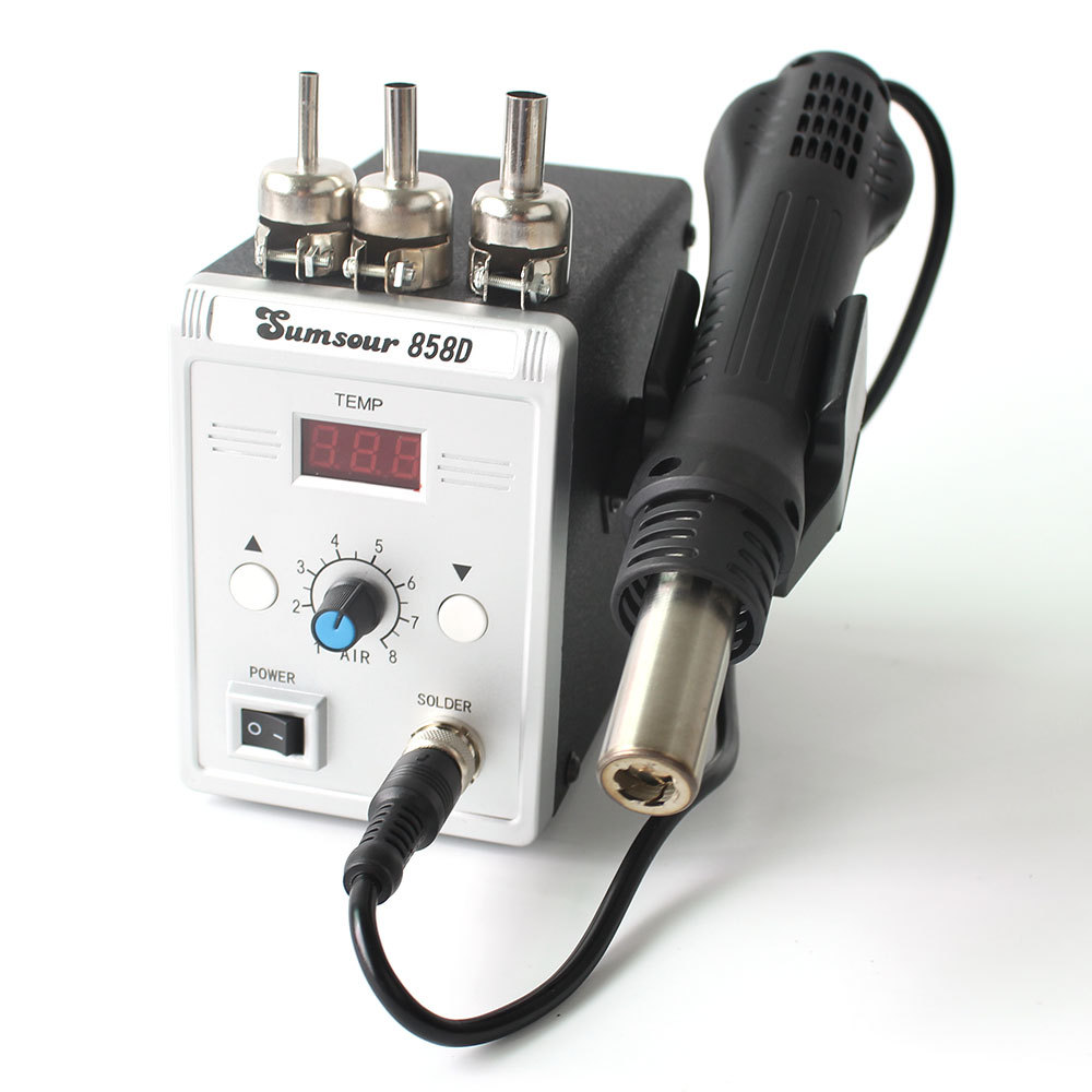 Nuevo 858d pantalla digital pistola de aire caliente Estación de soldadura inteligente chip placa base teléfono móvil reparación Estación de soldadura pistola de aire caliente