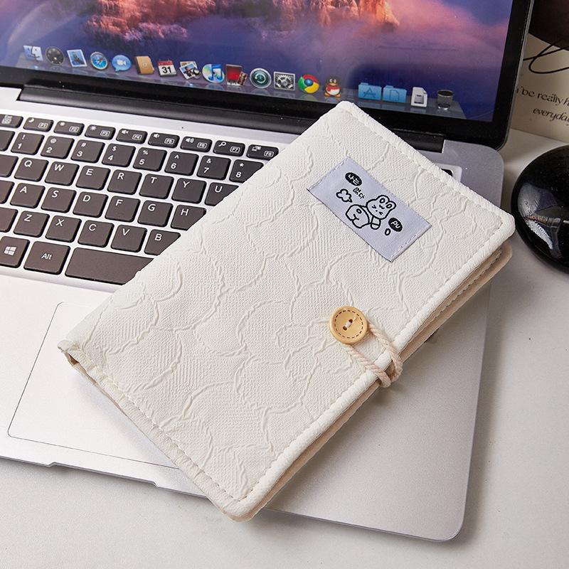 Cuaderno de ahorro de efectivo de gran capacidad A6 nuevo libro de contabilidad de chicas simple libro de tela coreana folleto desmontable