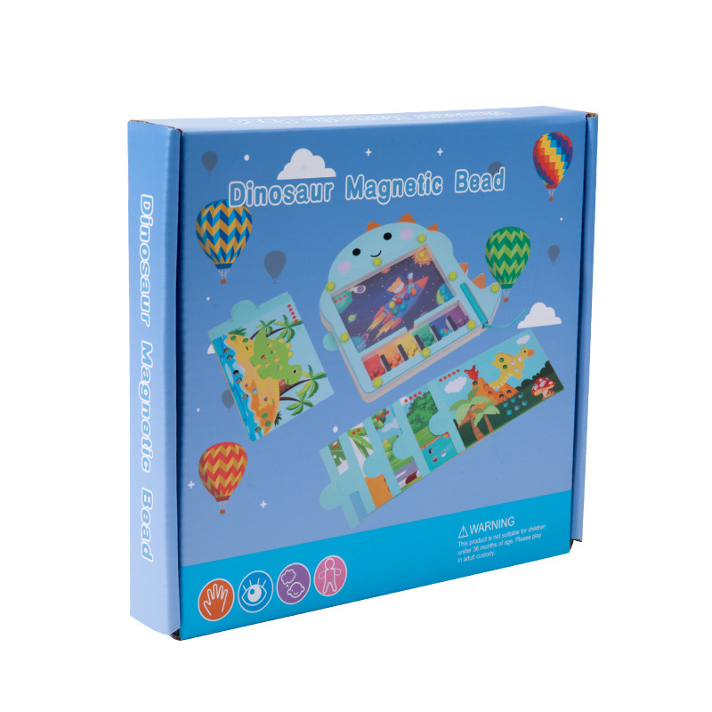Dinosaurio magnético transfronterizo bolígrafo paseo laberinto infantil juguetes de rompecabezas color clasificación cognitivo puzzle juguetes de puzzle
