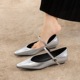 2182-1 Commuting Women's Shoes with Slope Heel, Pointed French Shallow Mouth, Versatile, Casual Evening Style, One Button Strap, Mary Jane Single Shoes