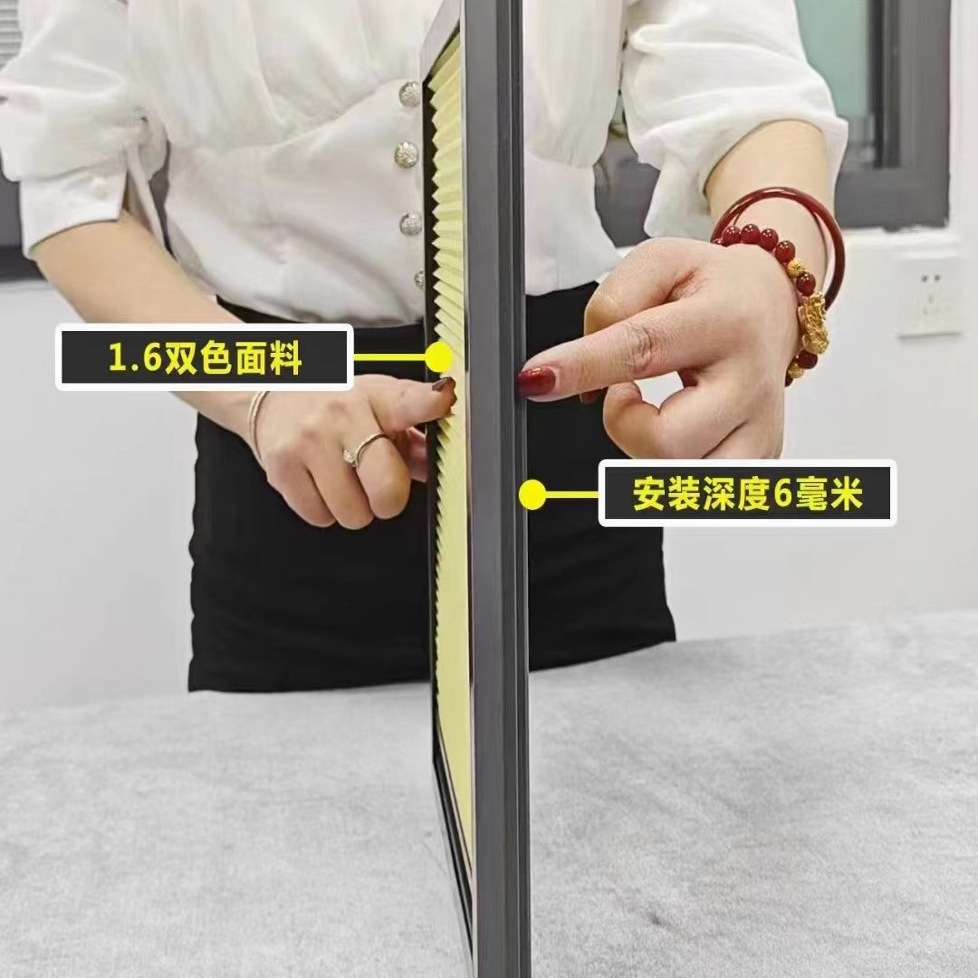 No-Drill Ultra-Narrow Framed Recessed 5mm Inward-Opening Sheer Curtain Blinds for Bathroom, Waterproof and Blackout Honeycomb Blinds