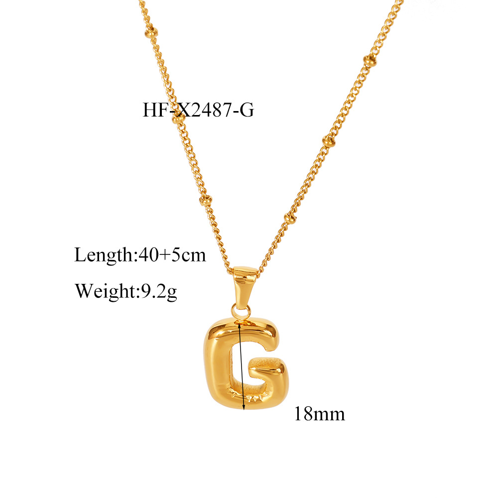 12g Weight Titanium Steel Pendant Material Pendant Necklace Classification Titanium Steel Chain Material cable chain Chain Type 1 Piece Quantity Daily Occasion Titanium Steel Material Letter Pattern All Seasons Season Women's Gender Plating Design Modern Style, Simple Style Style Wholesale Jewelry Modern Style Simple Style Letter Titanium Steel Plating Cable Chain Pendant Necklace 17