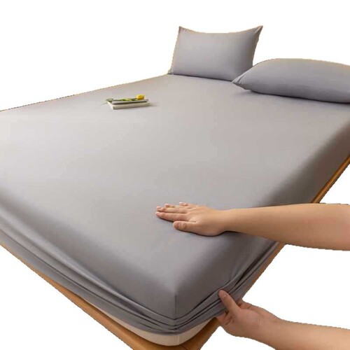 Ins-style solid color single bed sheet dorm mattress dust cover bed protector sheet set universal