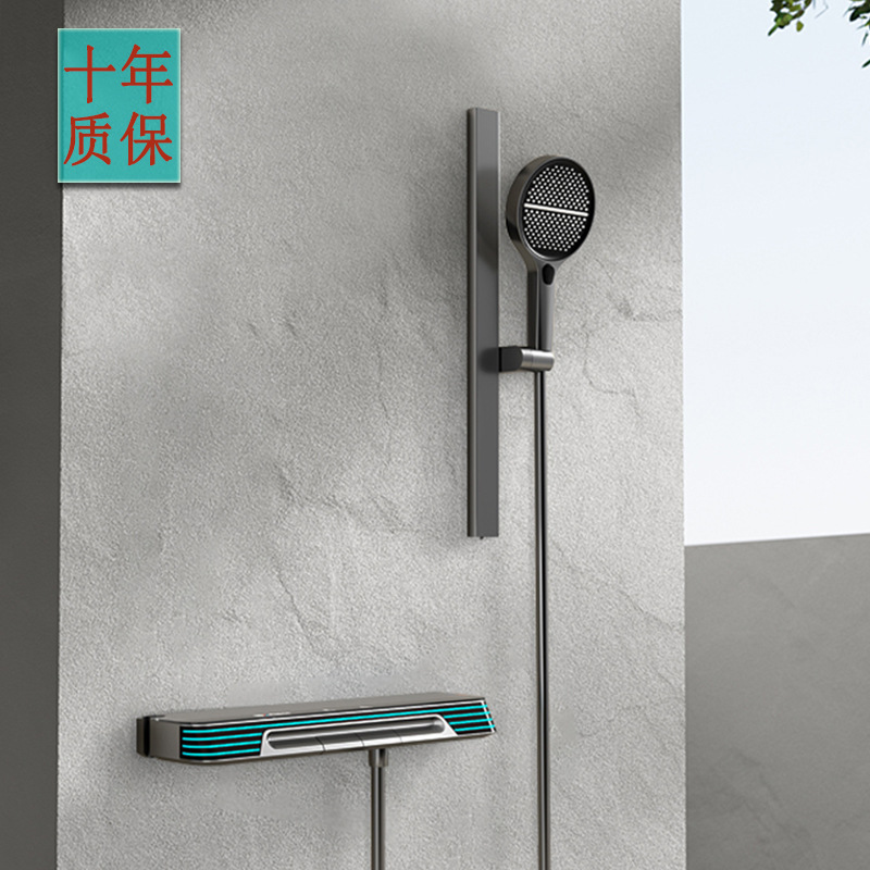 No top spray split shower shower set gun gris simple todo cobre spray spray boquilla de presión de ducha de lluvia temperatura constante