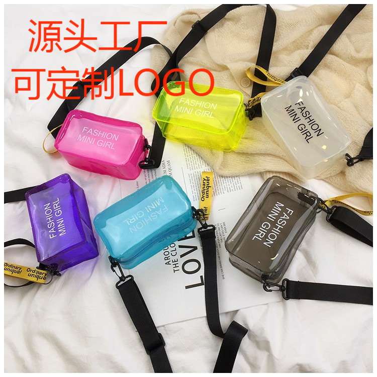 Cross-border bag women's 2024 new Korean transparent jelly bag trend women's bag fashion shoulder messenger bag wholesale