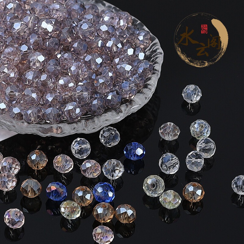8-10mm Faceted 3A Electroplated Aurora Phantom Glass Crystal Loose Beads DIY Bracelet Necklace Paving Jewelry Accessories
