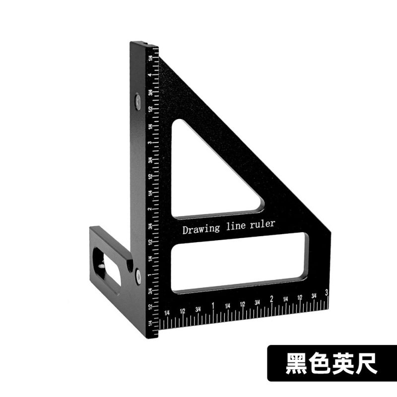 跨境铝合金木工匠测量尺三角尺直角划线定位器公英制单位画线工具|undefined