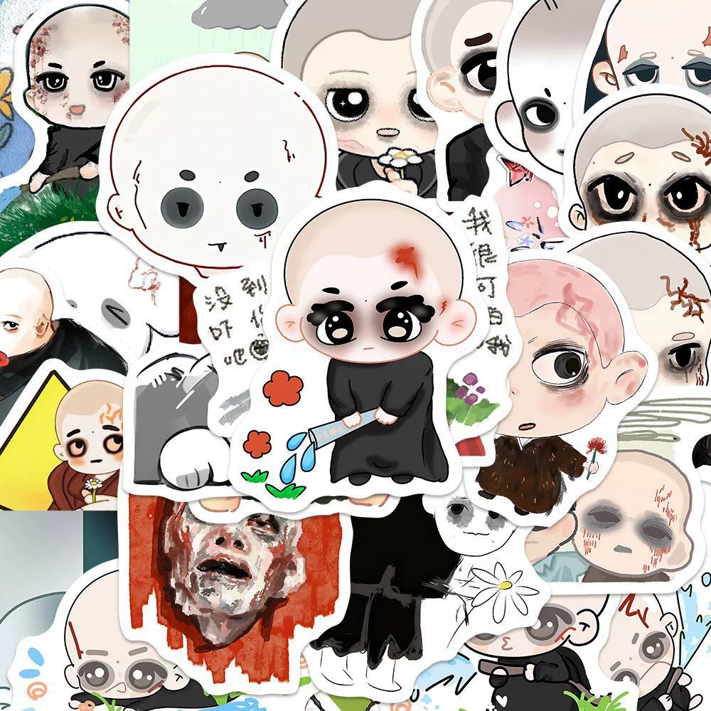96 cute little monster painting stickers from the wild era, Yi Yang Qianxi character stickers, Q version popular decoration