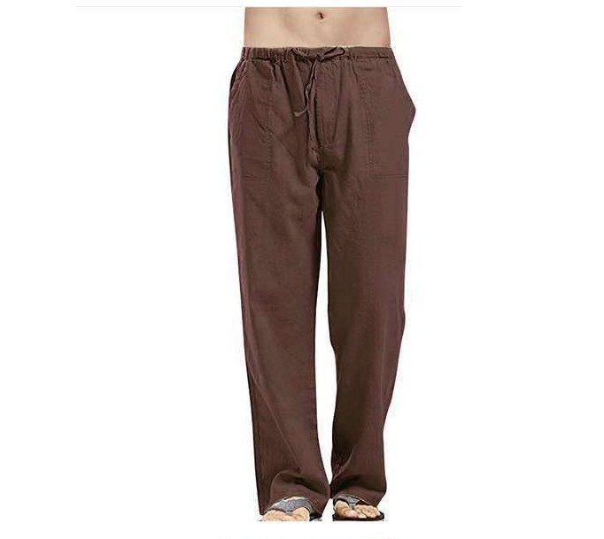 Printemps lin large hommes pantalons coréen pantalon surdimensionné coton Streetwear mâle nouveau Yoga pantalon décontracté hommes vêtements pantalons de survêtement_voghion.com